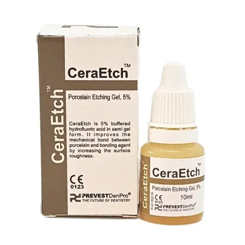 Prevest Denpro CeraEtch Etching Gel – 9.5% Hydrofluoric Acid Ceramic Etchant for Dental Restorations