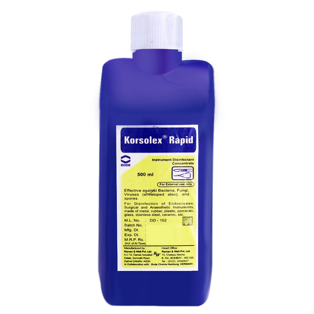 RAMAN & WEIL Korsolex Rapid Instrument Sterilizer 500ml – Glutaraldehyde Cold Sterilization Solution