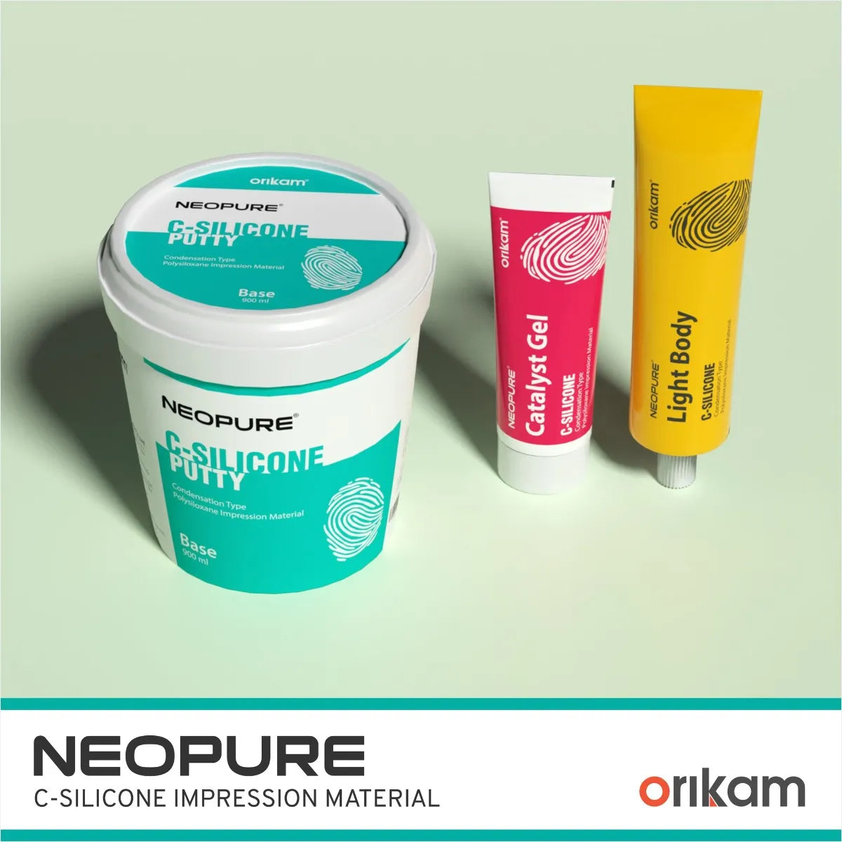 NeoEndo Neopure C-Silicone Impression Material – Condensation Rubber Base Putty + Light Body Kit