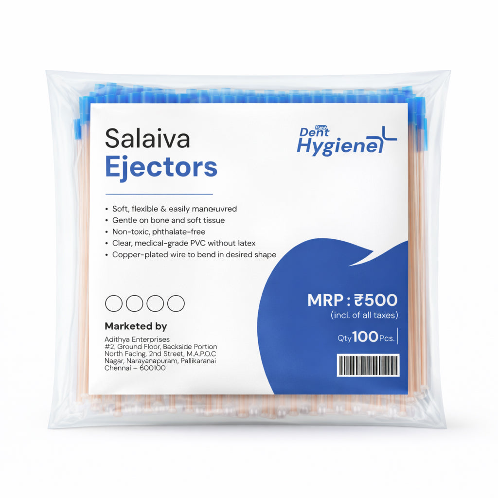 Puredent Hygiene Plus Pure Dent Saliva Ejectors – Disposable Dental Suction Tips (100 Pcs) | Soft, Flexible & Medical Grade PVC