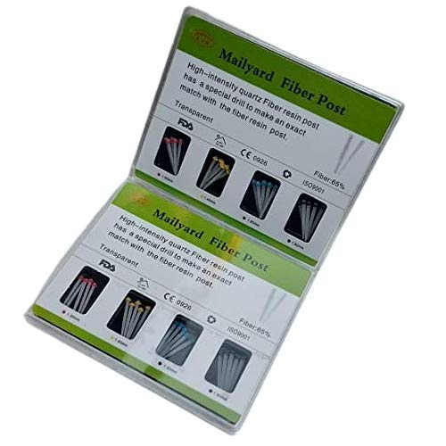 Mailyard Fiber Post with 4 Drill- High-Intensity Quartz Glass Fiber Resin Post – 20 Posts + 4 Matching Drills