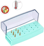 Bur BOX - 18-hole Autoclavable Dental Sterilization and Disinfection Bur box.