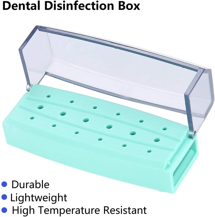 Sterilization Box 18 Holes Autoclavable Dental Tools Disinfection Box (Green)