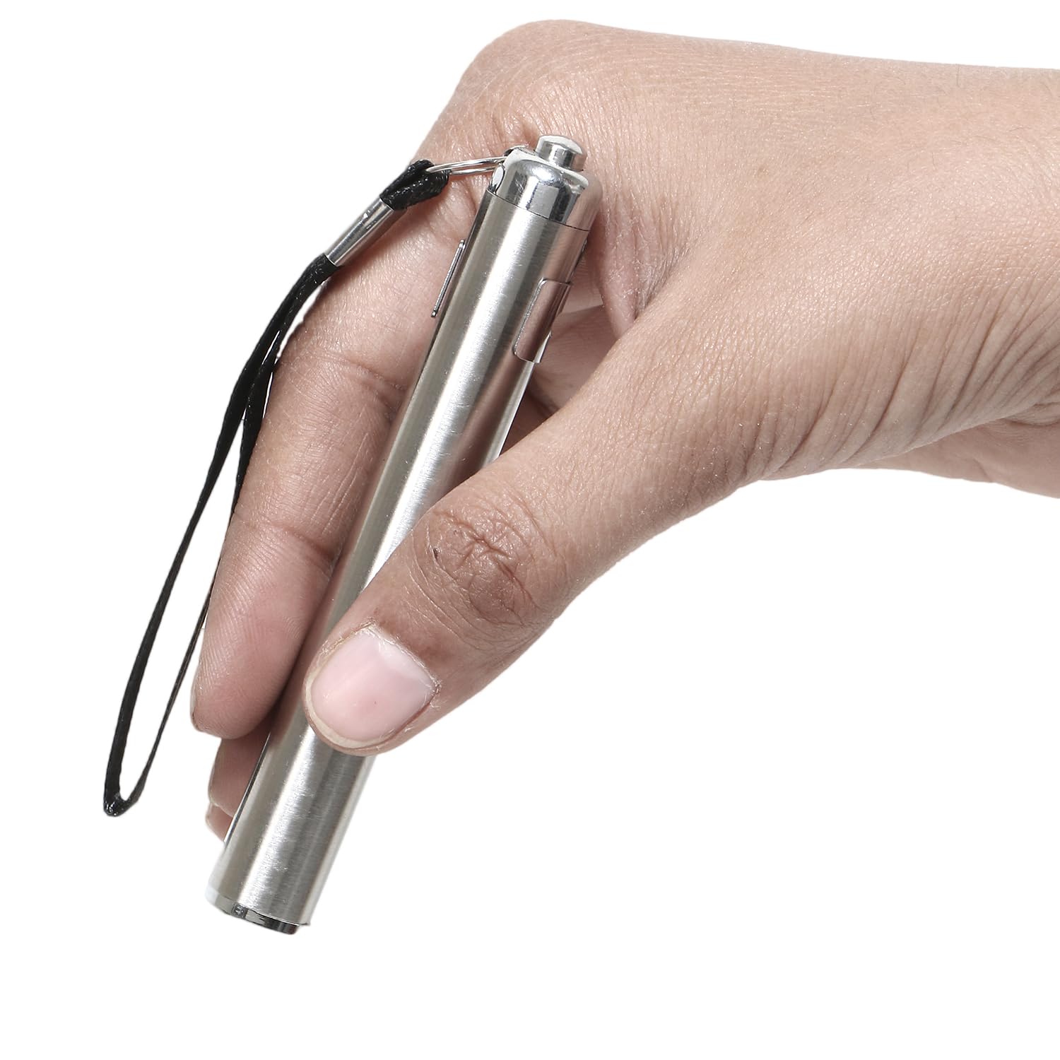 Pen house Full Silver Click Type Pen Light