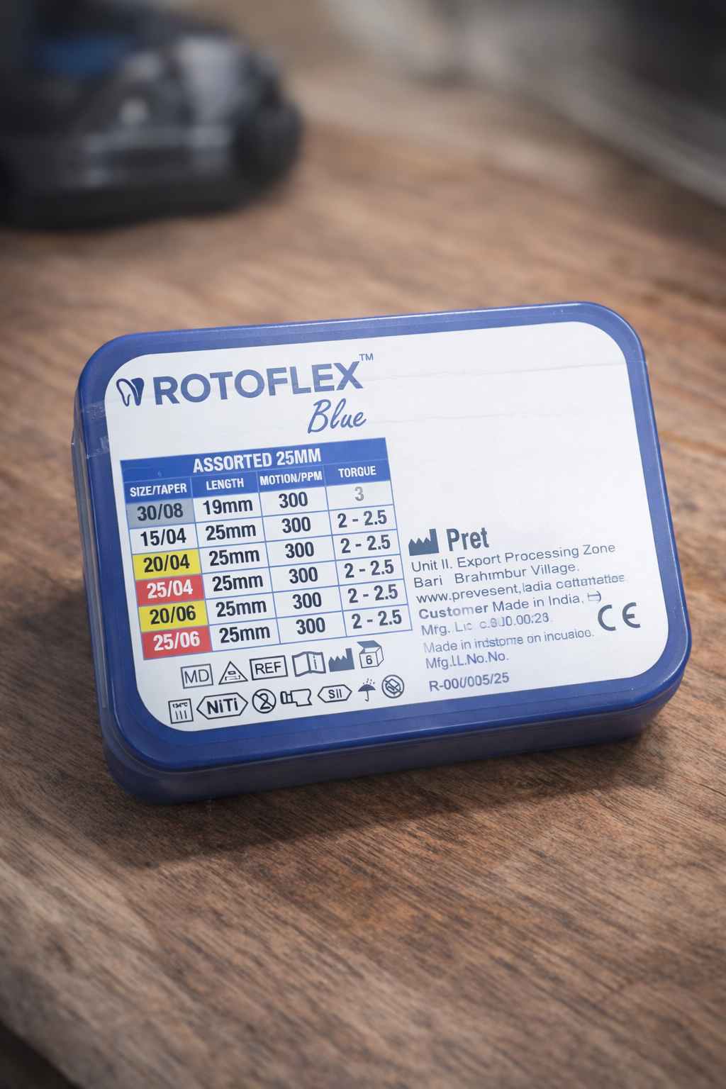 PREVEST DENPRO - ROTOFLEX Blue – Controlled Memory NiTi Rotary Files (Pack of 6)