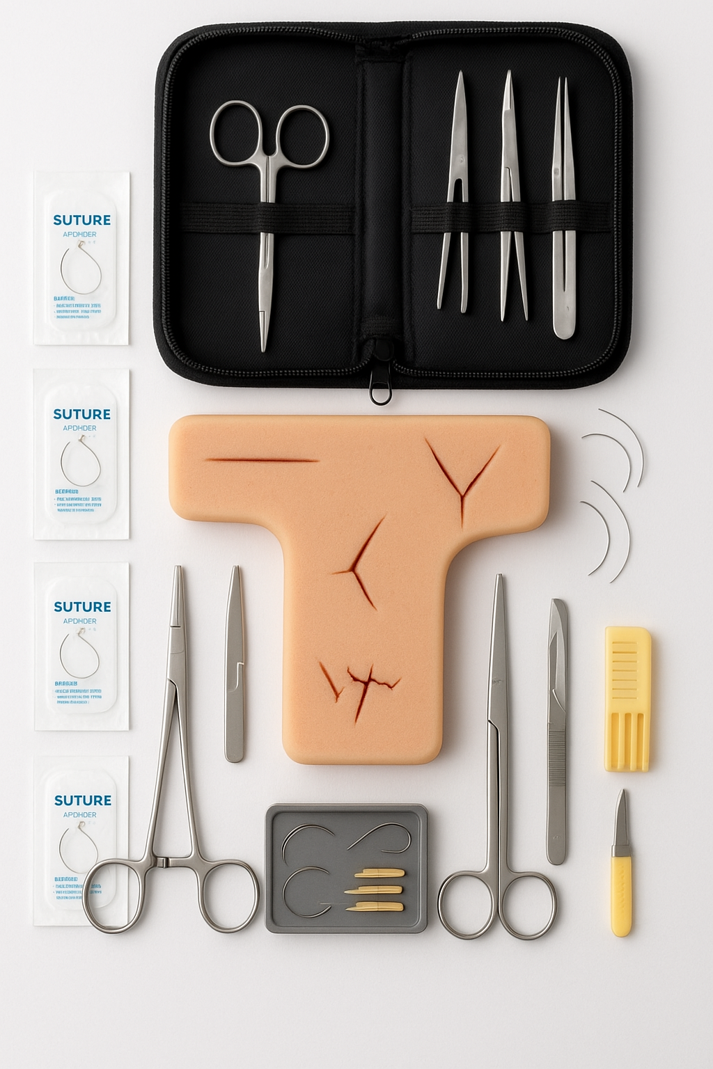 Complete Suture Practice Kit with T-Shaped Pad