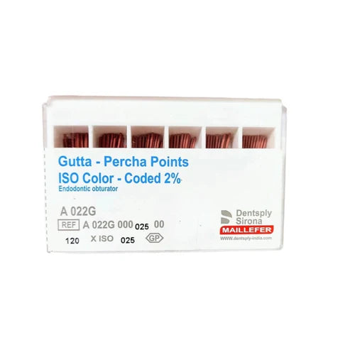 DENTSPLY Gutta Percha Points 2% Taper (Pack of 120)