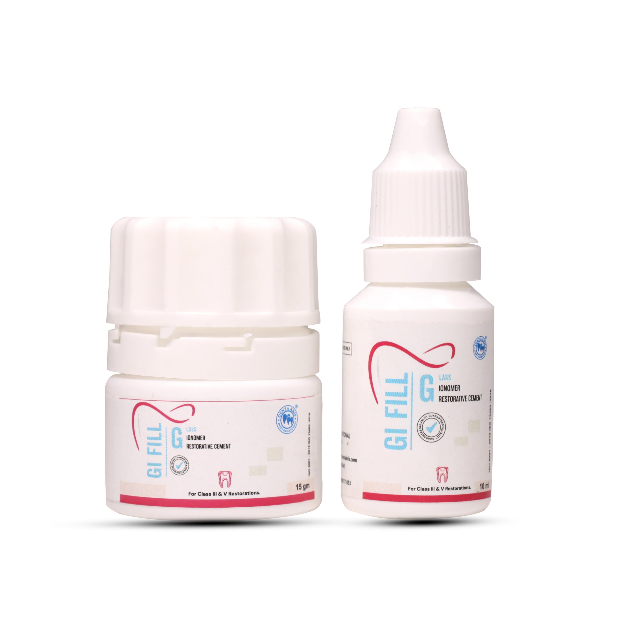 DENTA KRIS GI-Fill – Glass Ionomer Restorative Cement (15gm Powder + 10ml Liquid)