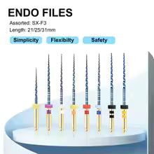 Glin Medical Dental NiTi Super Blue Rotary Heat Activated Endodontic Files (SX-F3 Series)