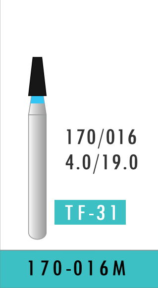 Medium Tapered Fissure Flat End Bur (170-016M)