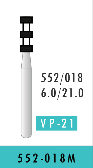 N/A Segmented Flat End Cylinder Bur (552-018M)
