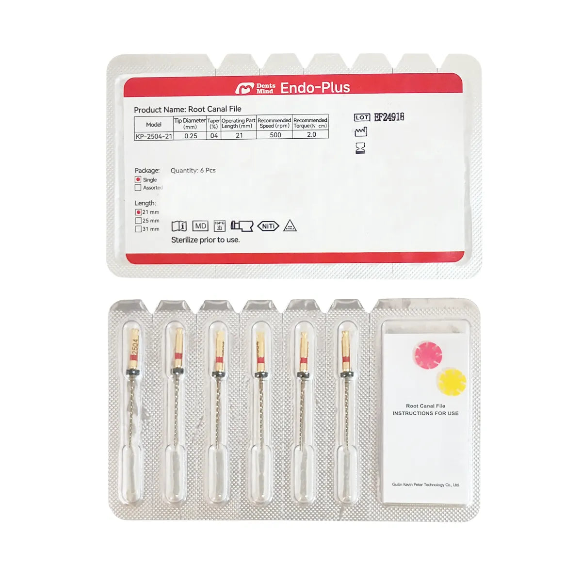Woodpecker Endo Plus Heat Treated Gold Rotary Files