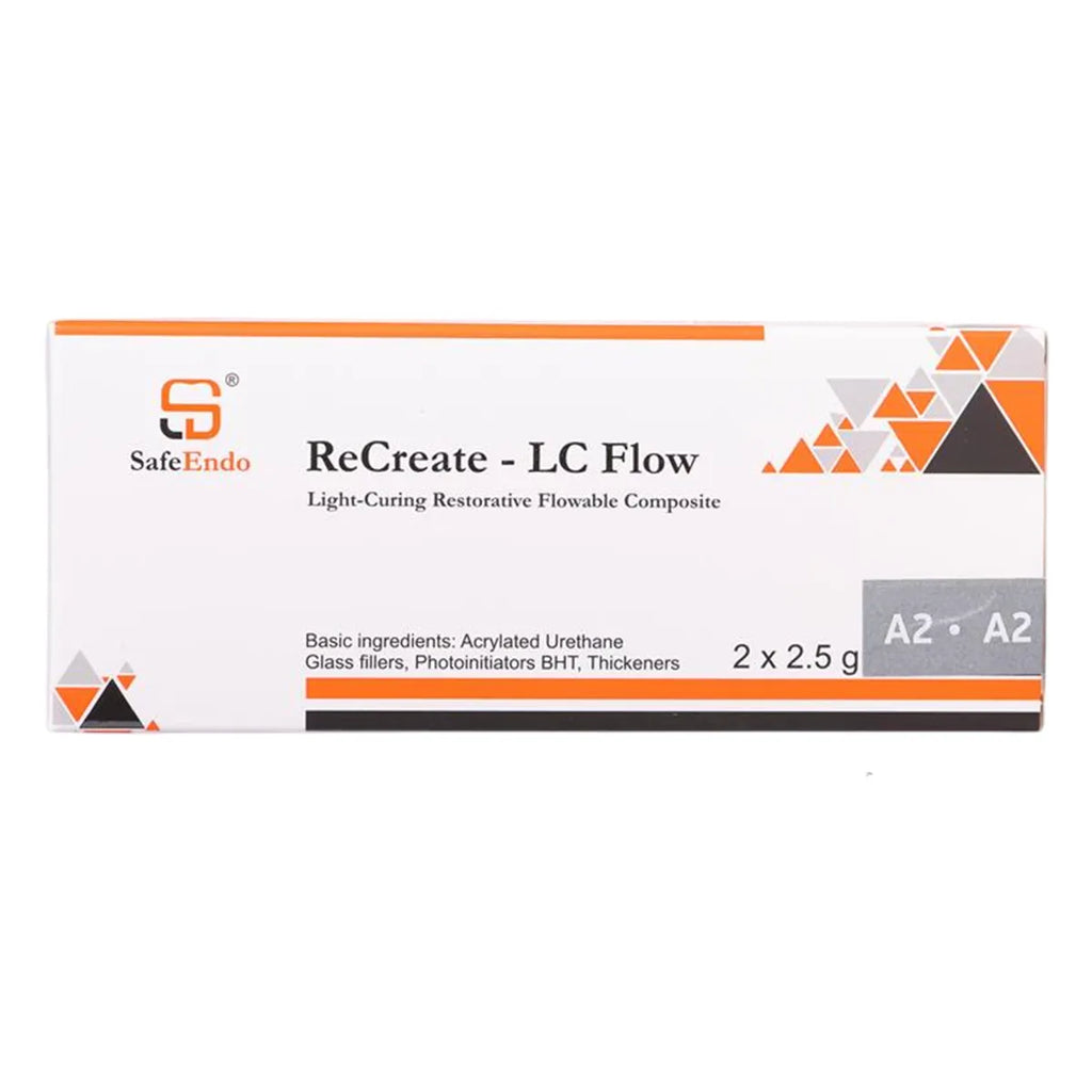 SafeEndo ReCreate-LC Flow 2×2.5g – Light Curing Nano Hybrid Radiopaque Flowable Composite