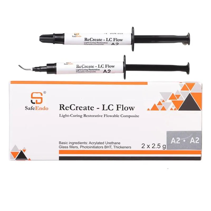 SafeEndo ReCreate-LC Flow 2×2.5g – Light Curing Nano Hybrid Radiopaque Flowable Composite