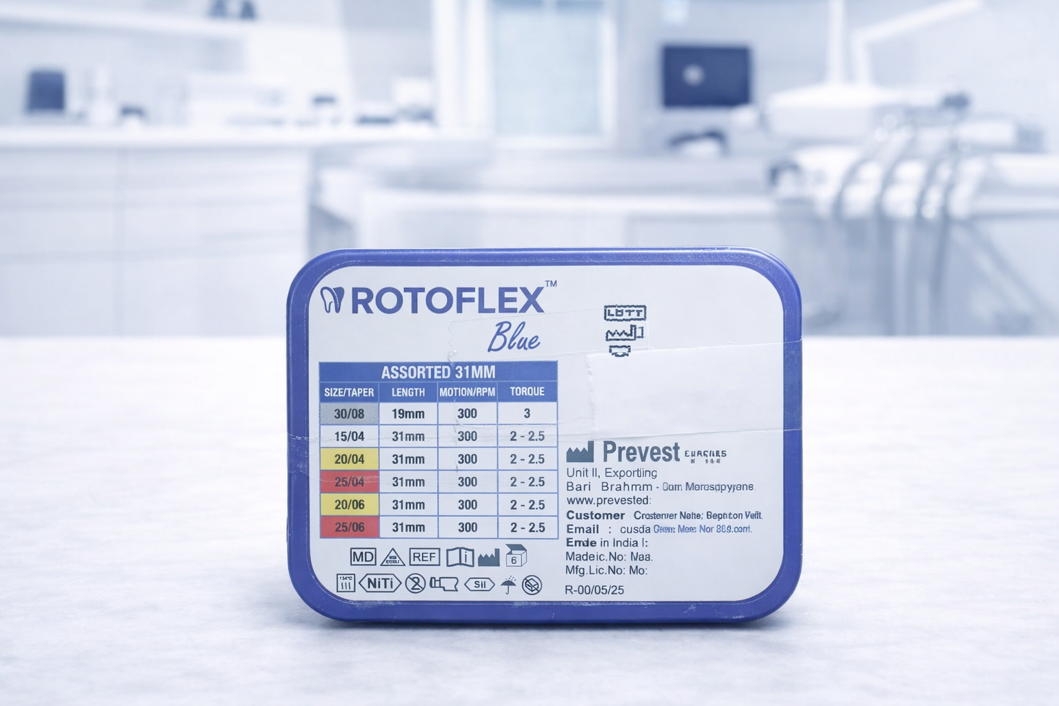 PREVEST DENPRO - ROTOFLEX Blue – Controlled Memory NiTi Rotary Files (Pack of 6)