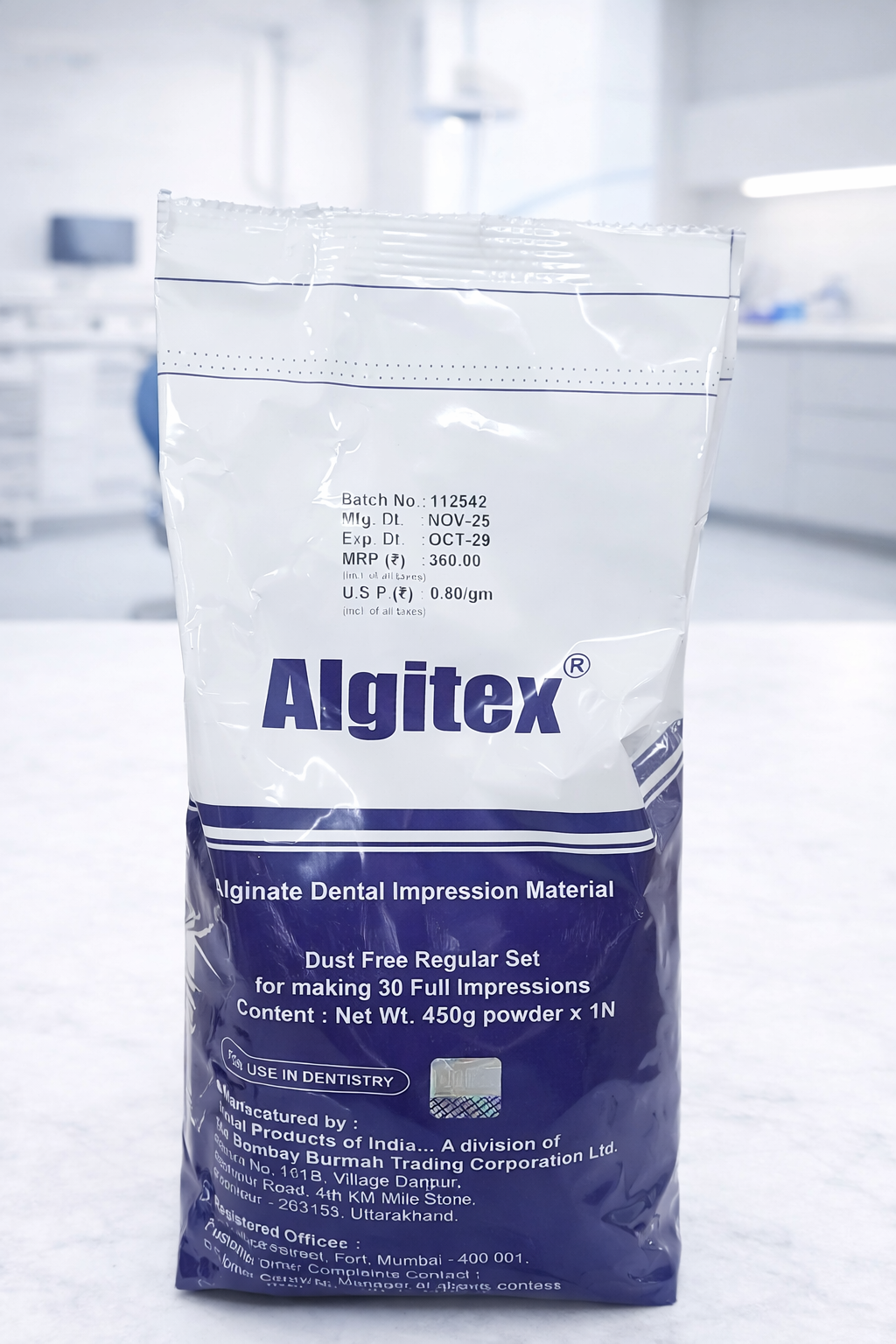 Algitex Alginate Dental Impression Material 450g – Dust Free Regular Set for Accurate Impressions