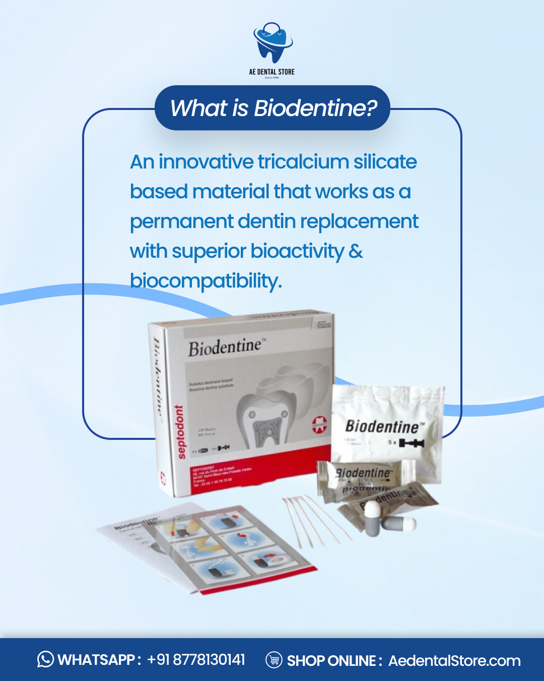 Septodont Biodentine Bioactive Dentin Substitute Kit – Pack of 5 Capsules