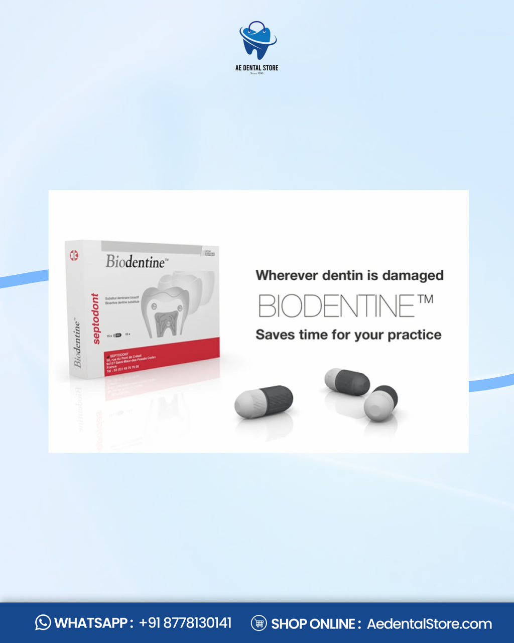 Septodont Biodentine Bioactive Dentin Substitute Kit – Pack of 5 Capsules