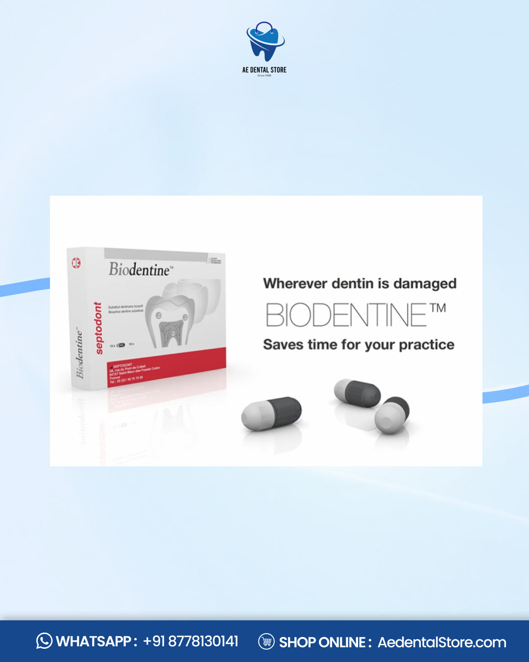 Septodont Biodentine Bioactive Dentin Substitute Kit – Pack of 5 Capsules