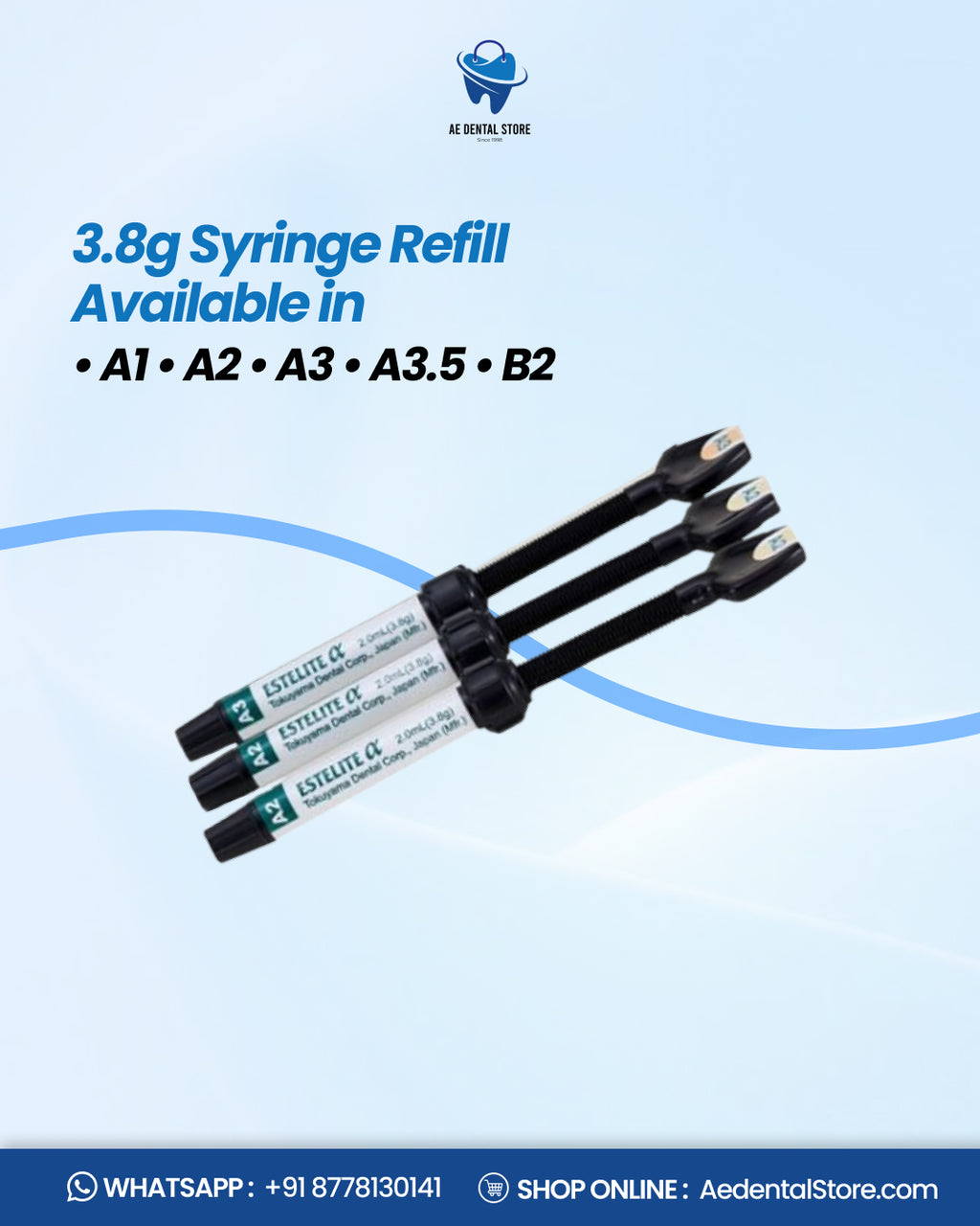 AE Dental Estelite Alpha Composite Syringe Refill – Tokuyama Restorative Material