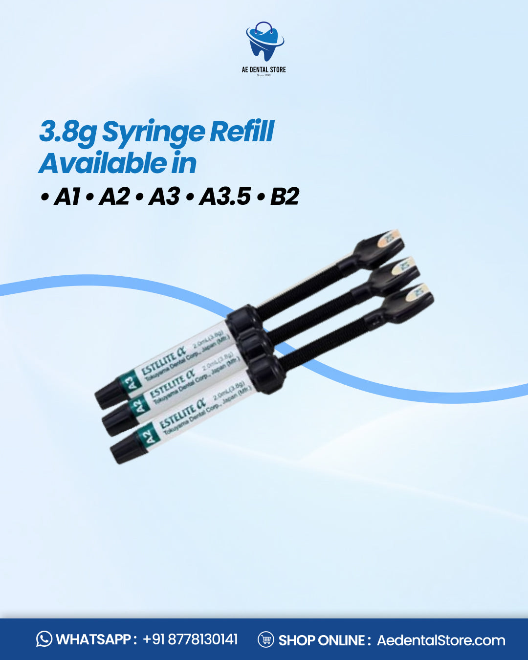 AE Dental Estelite Alpha Composite Syringe Refill – Tokuyama Restorative Material