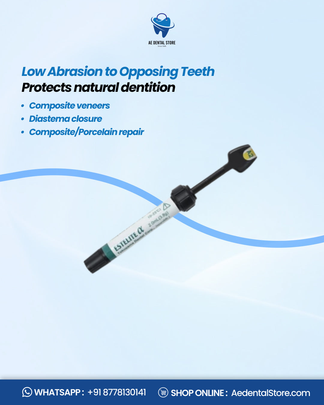 AE Dental Estelite Alpha Composite Syringe Refill – Tokuyama Restorative Material