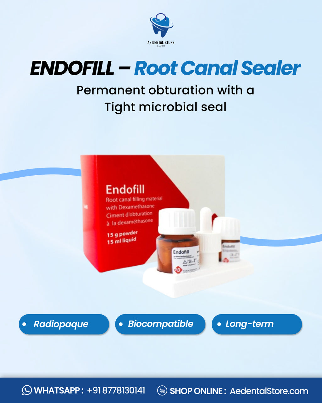 PD Endofill Radiopaque Root Canal Sealer – Powder & Liquid Kit | AE Dental