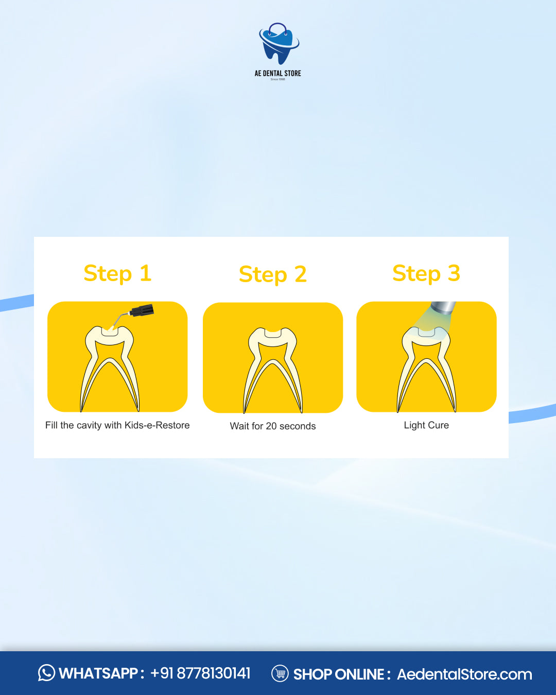 AE Kids Restore Flowable GIC – Self Adhesive Glass Ionomer Composite Syringe (2g)