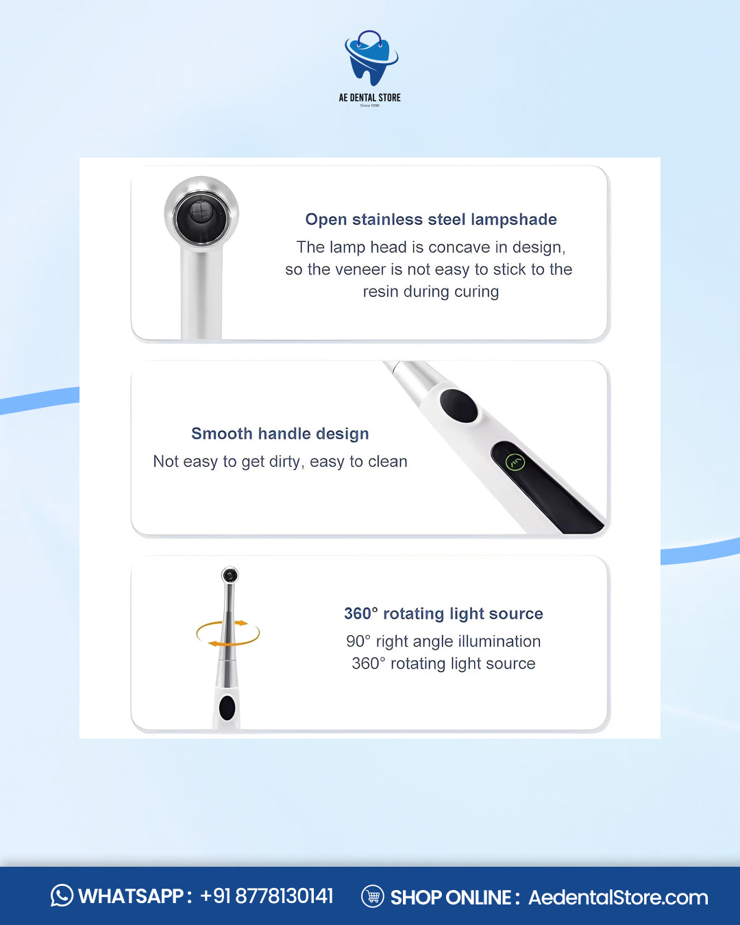 Ai  LED 1 Second Dental Curing Light – 4 Mode Light Cure Lamp