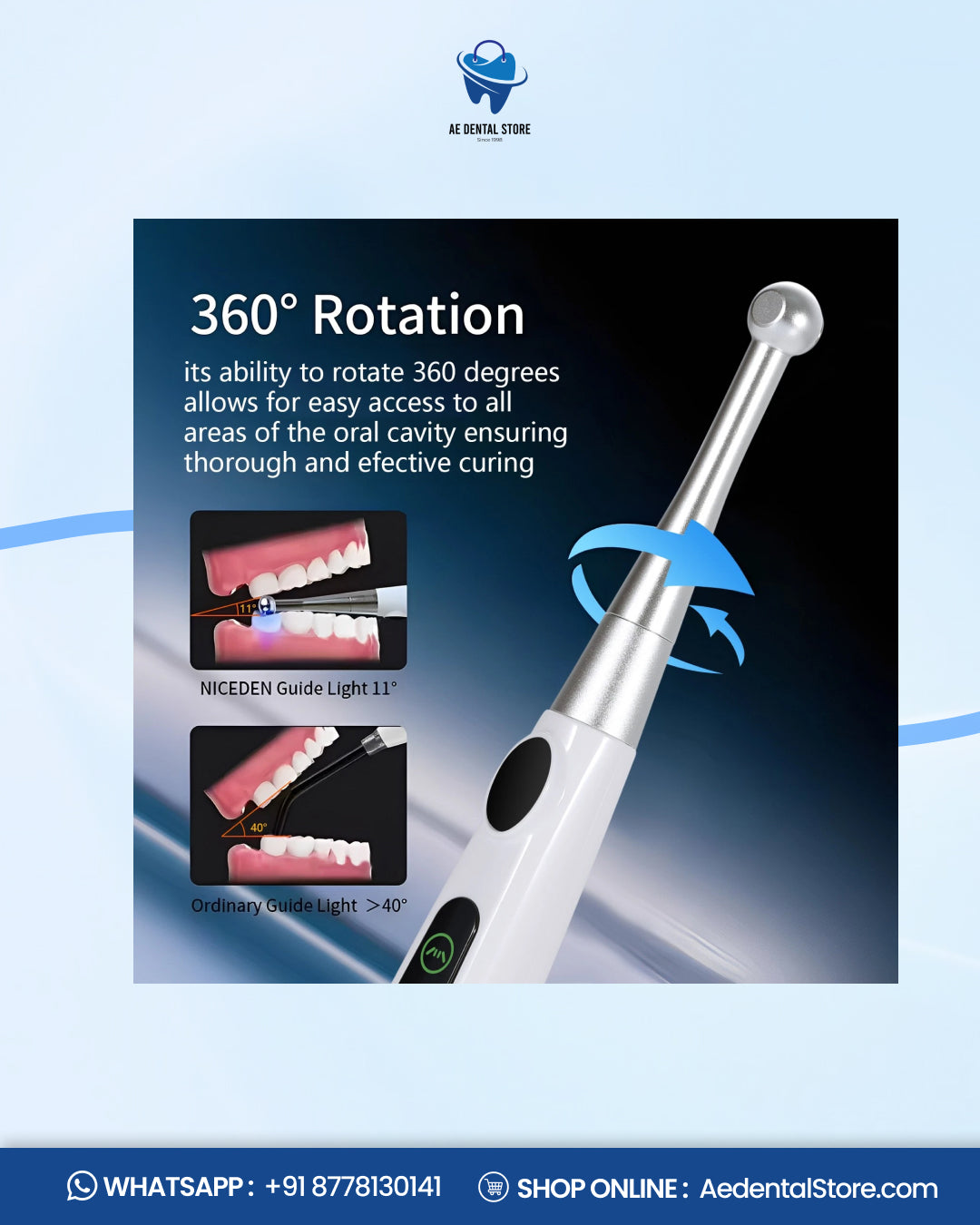 Ai  LED 1 Second Dental Curing Light – 4 Mode Light Cure Lamp