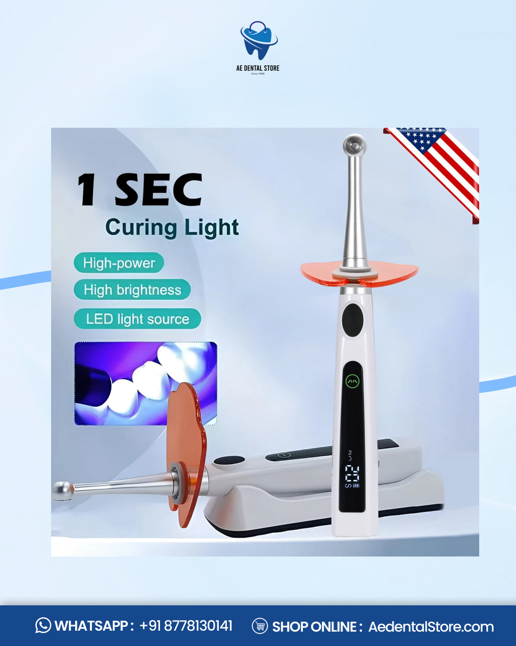 Ai  LED 1 Second Dental Curing Light – 4 Mode Light Cure Lamp