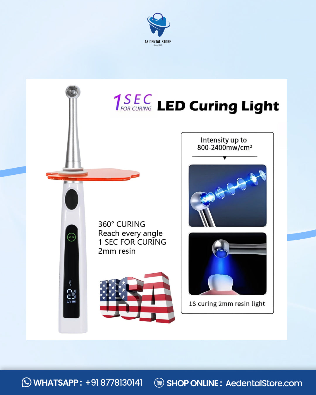 Ai  LED 1 Second Dental Curing Light – 4 Mode Light Cure Lamp
