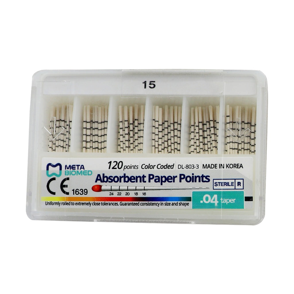 Meta Biomed Gutta Percha Points 0.04 Special Taper # 15 Pack of 60