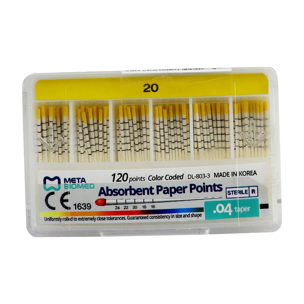 Meta Biomed Gutta Percha Points 0.04 Special Taper # 20 Pack of 60