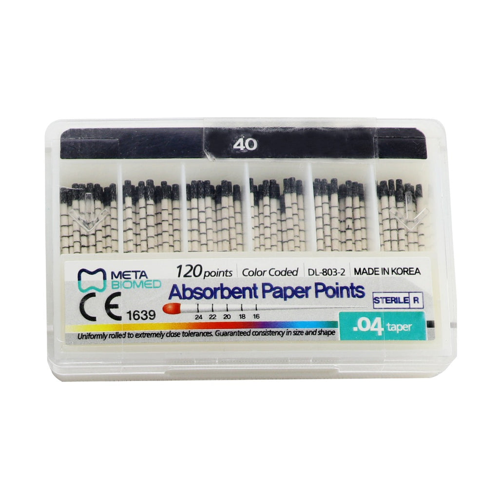 Meta Biomed Gutta Percha Points 0.04 Special Taper # 40 Pack of 60