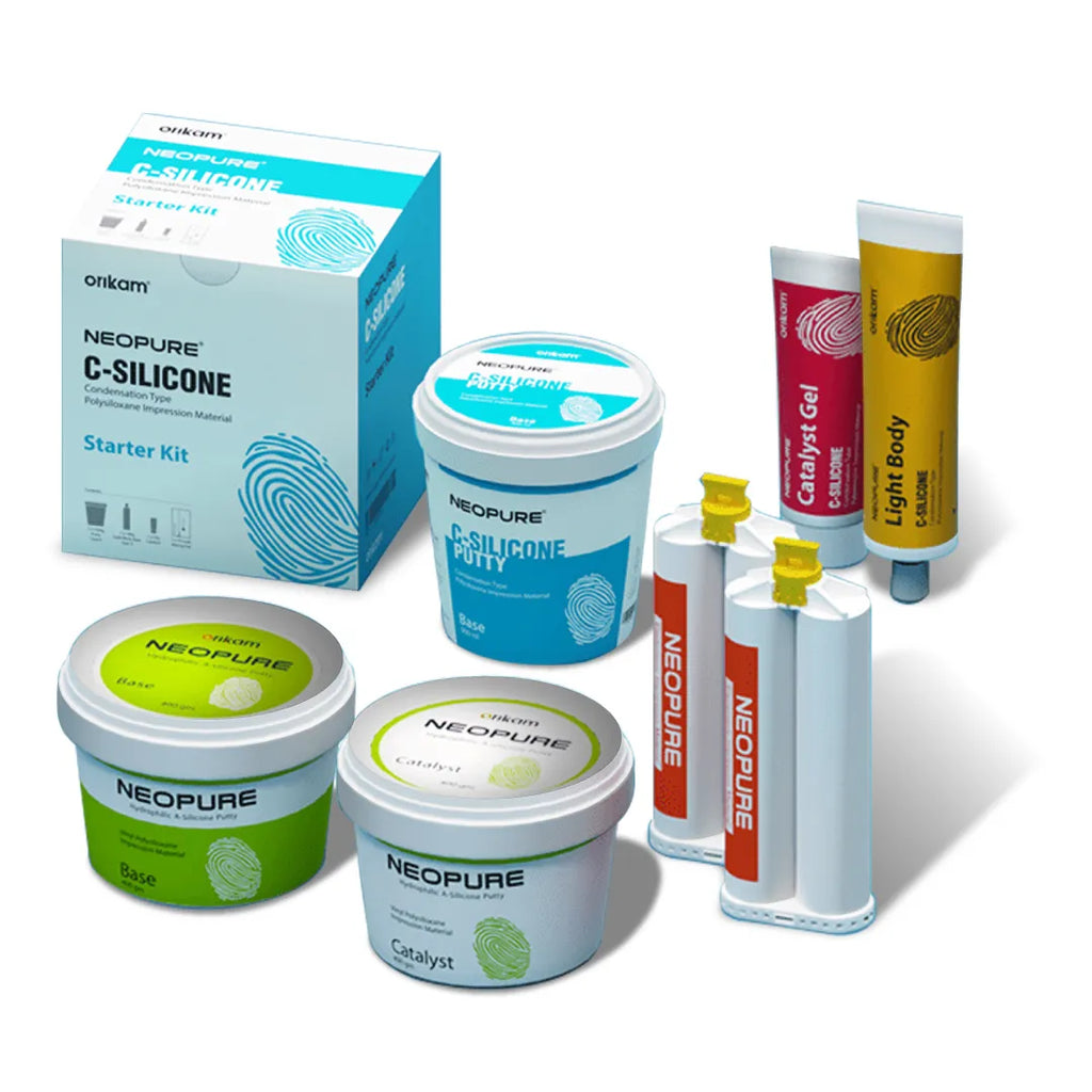 NeoEndo Neopure C-Silicone Impression Material – Condensation Rubber Base Putty + Light Body Kit