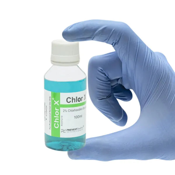 Prevest Chlor-X root canal disinfectant solution label