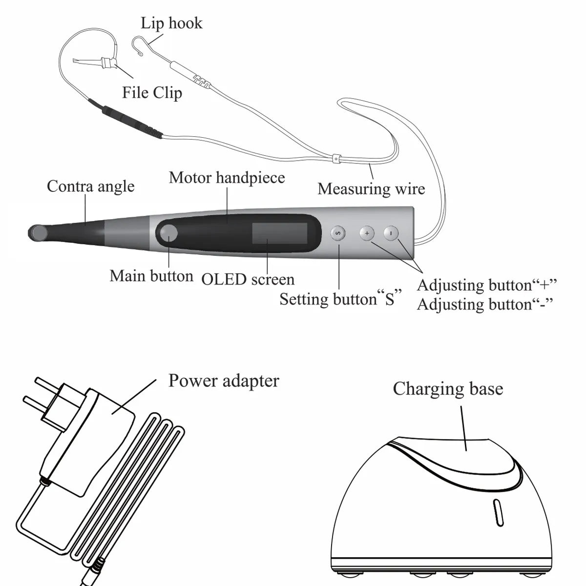 Woodpecker Endomatic endomotor power adapter and accessories