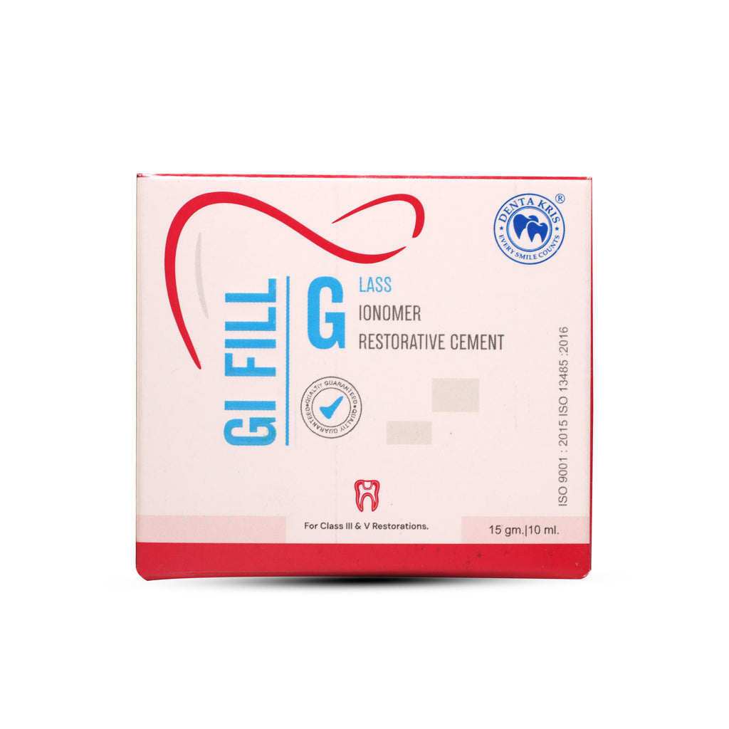 DENTA KRIS GI-Fill – Glass Ionomer Restorative Cement (15gm Powder + 10ml Liquid)