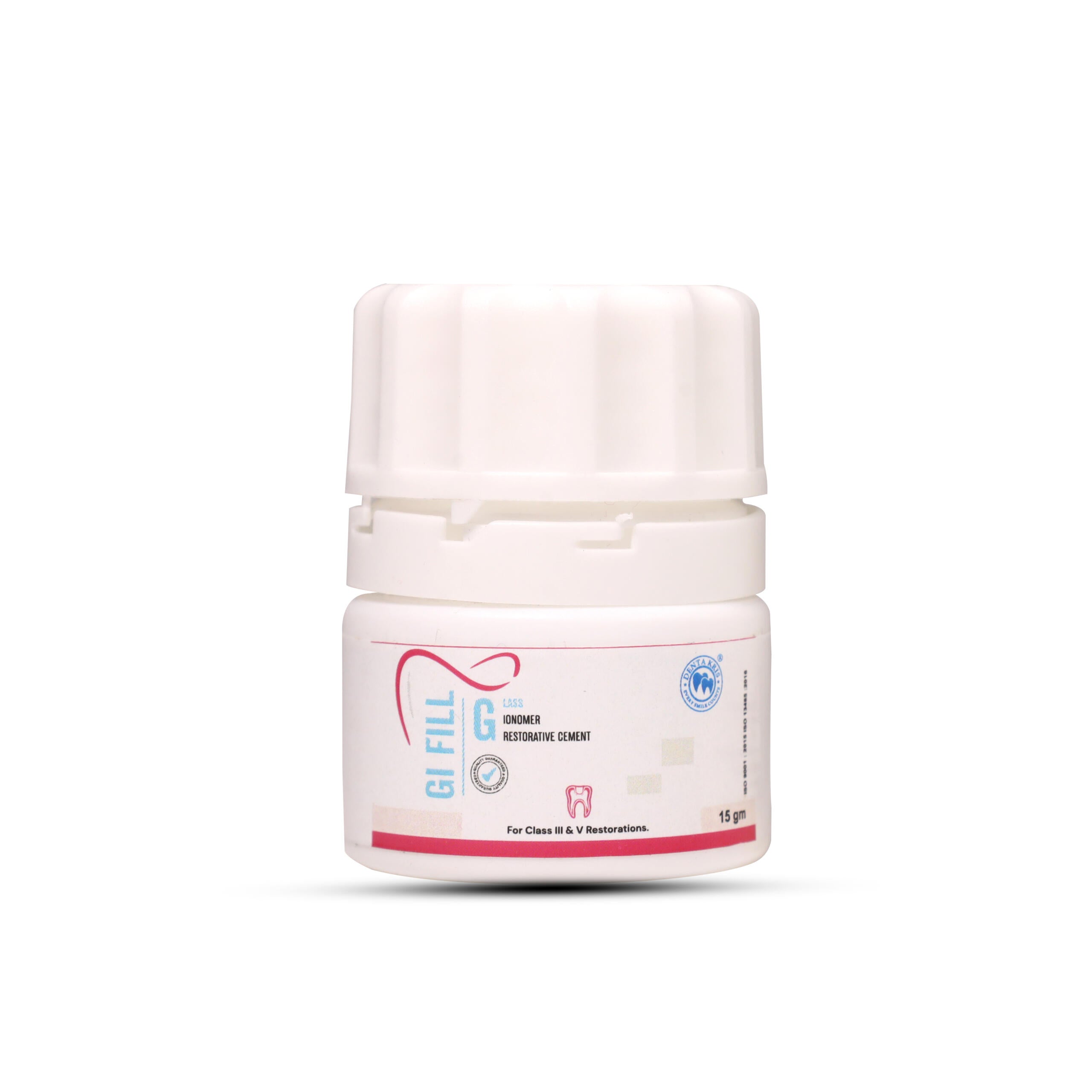 DENTA KRIS GI-Fill – Glass Ionomer Restorative Cement (15gm Powder + 10ml Liquid)