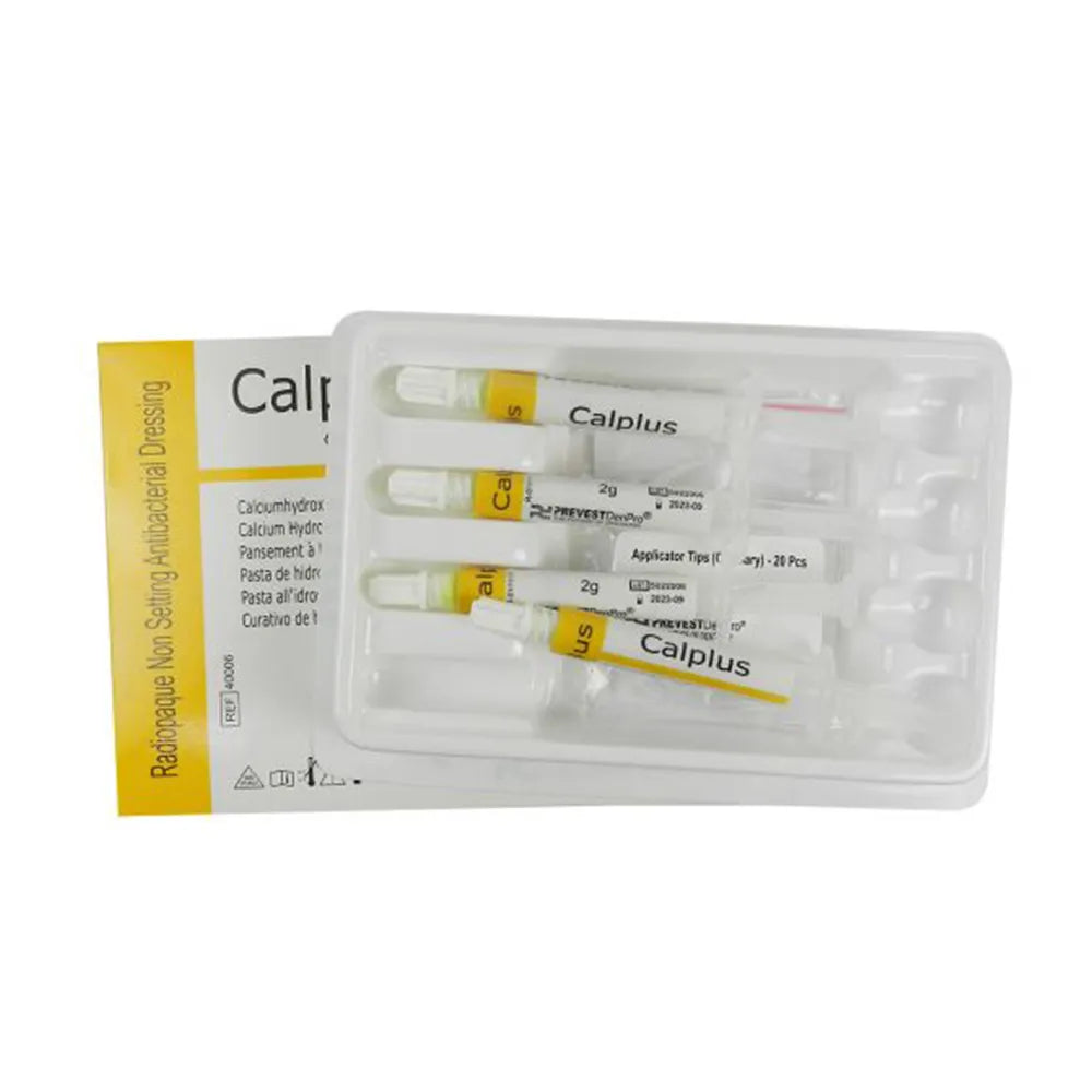 Prevest Calplus calcium hydroxide paste applied to canal